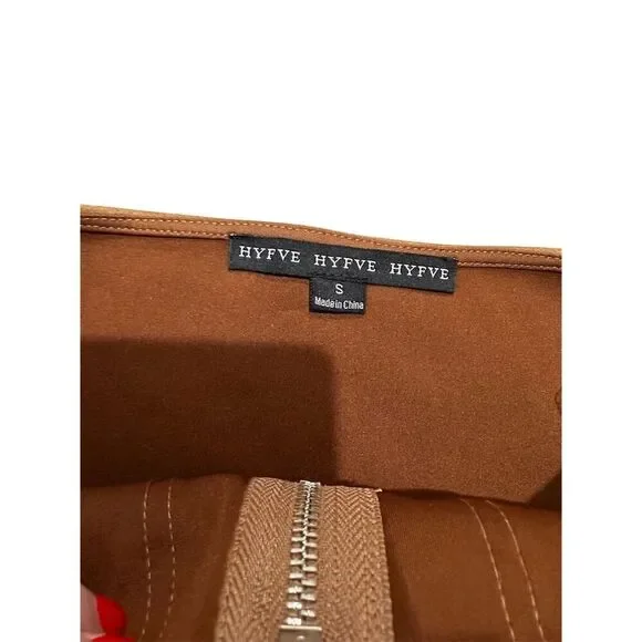 HYFVE Women's Suede Midi Pencil Skirt Pecan Brown Size S Casual - Picture 4 of 4